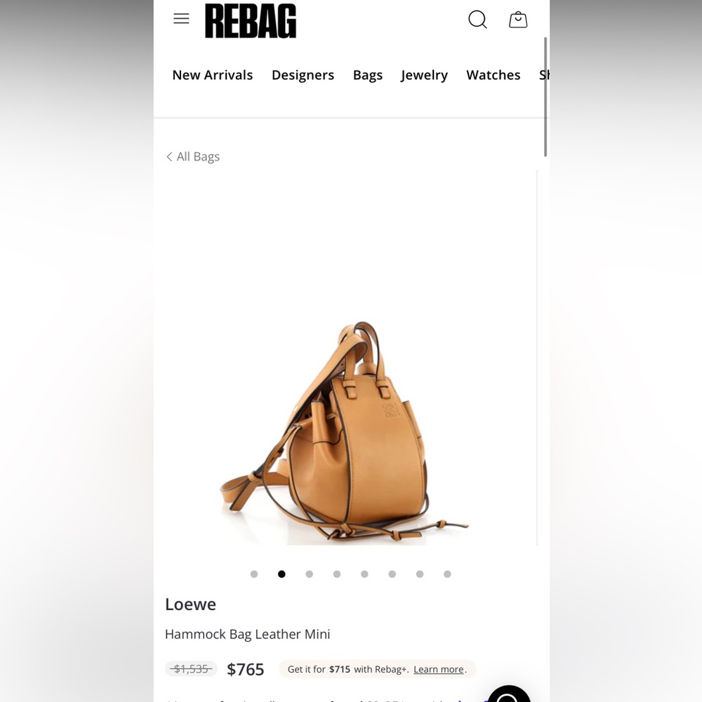 LOEWE Hammock Tan Leather Mini Bag